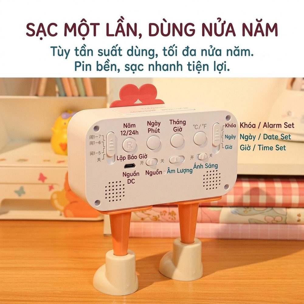 Đồng Hồ LED Để Bàn Lắp Pin BL28
