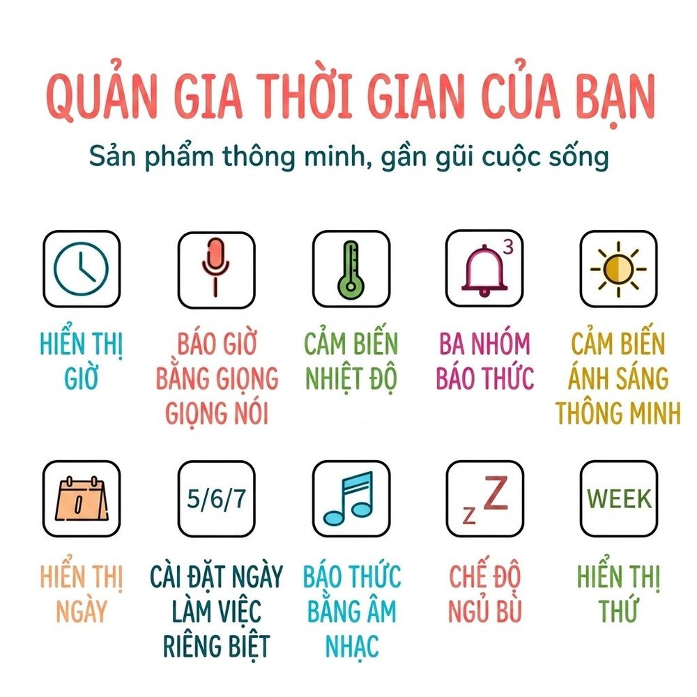 Đồng Hồ LED Để Bàn Lắp Pin BL28