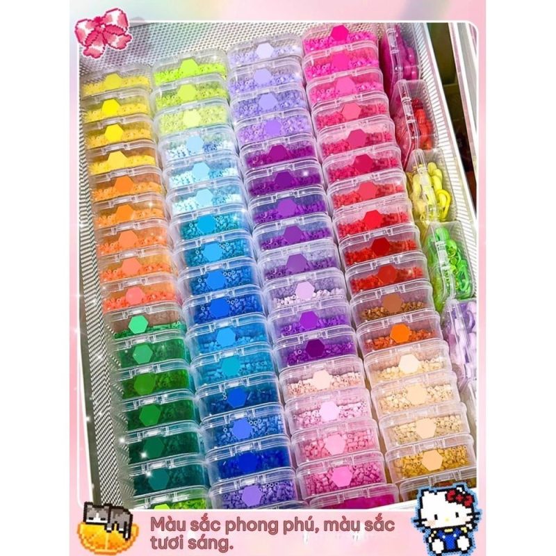 Bảng xếp hạt ủi size lớn 28x28cm kèm bút gắp, băng keo K282