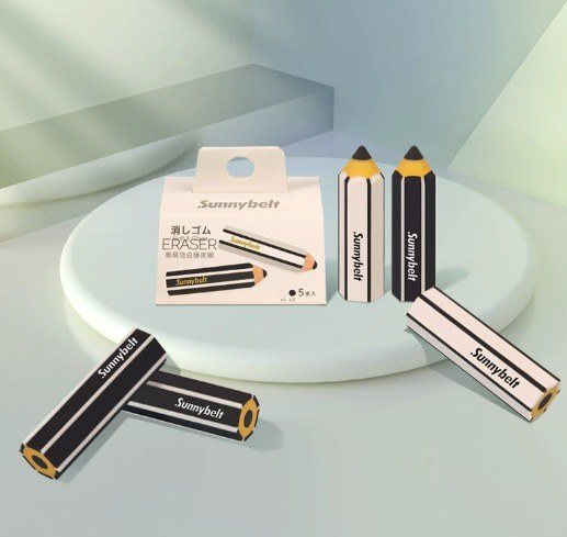 Dụng cụ học sinh K215 - [Combo 5] tẩy 6 cạnh hình bút chì dễ dùng K215