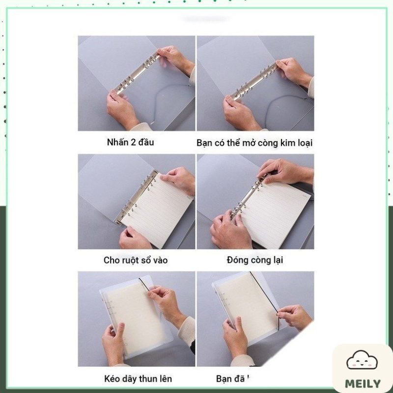 File bìa còng sắt A5/ B5 dễ dàng thay giấy loại 6/9 chấu P06