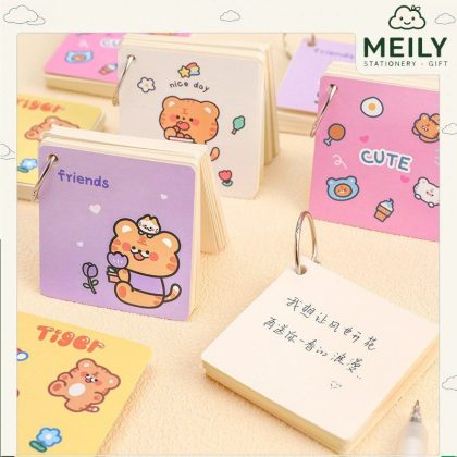 Flashcard tập thẻ học từ mới ngoại ngữ, ghi chú Hổ cute dễ thương NO40