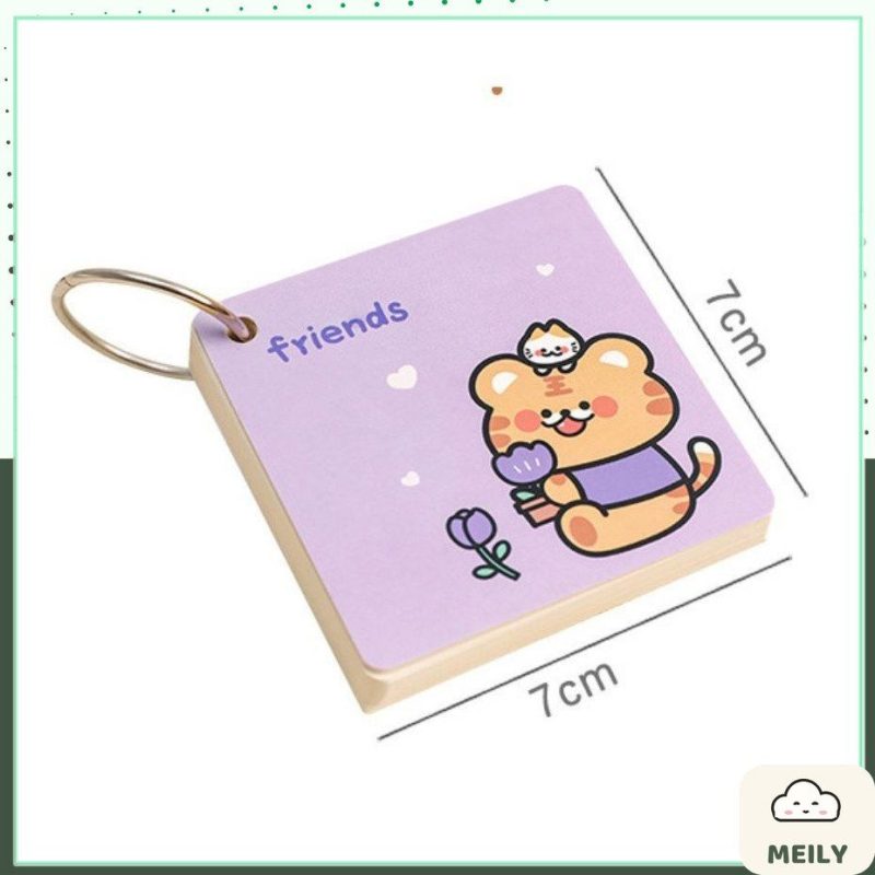 Flashcard tập thẻ học từ mới ngoại ngữ, ghi chú Hổ cute dễ thương NO40