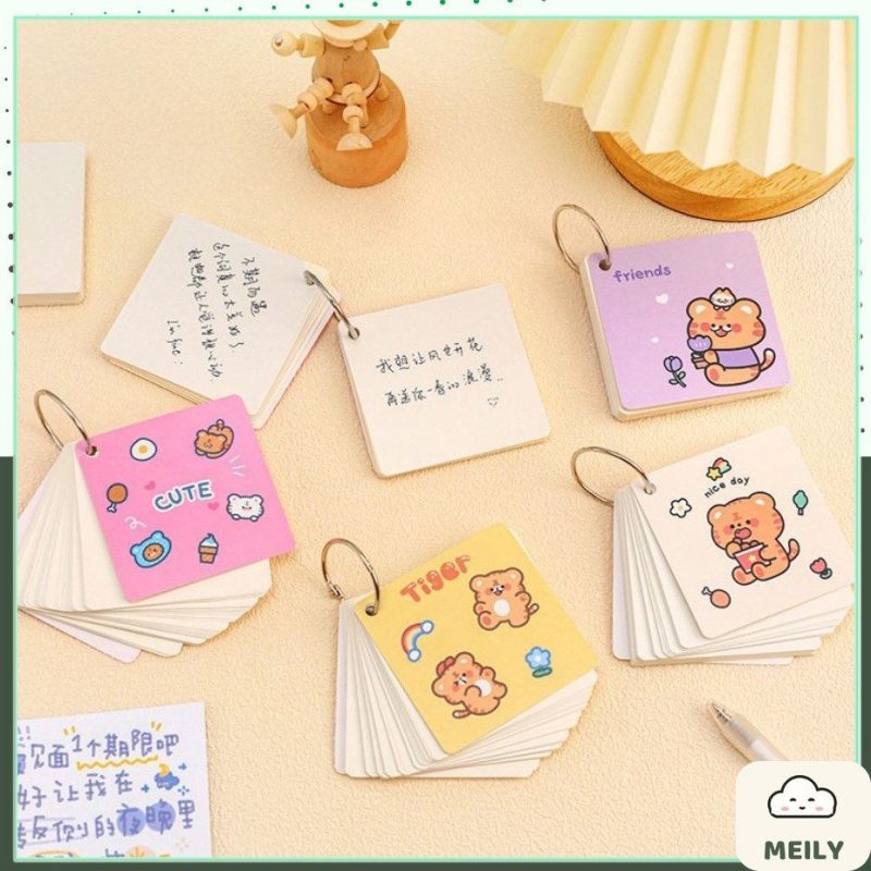 Flashcard tập thẻ học từ mới ngoại ngữ, ghi chú Hổ cute dễ thương NO40