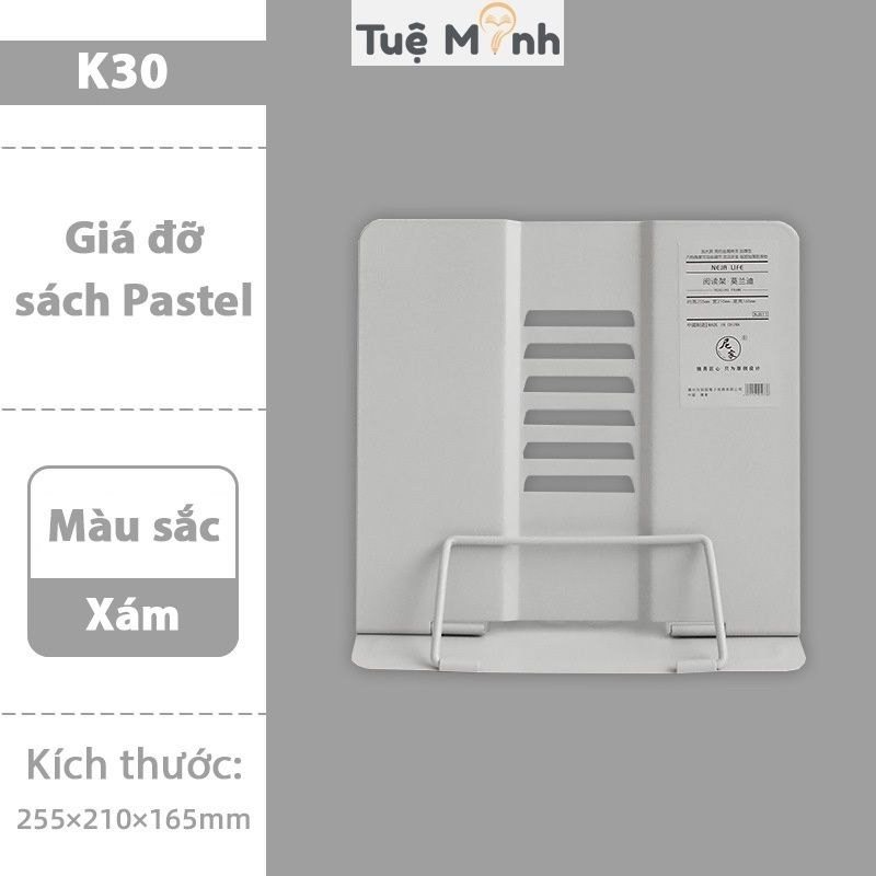 Giá đỡ kẹp sách kim loại Pastel K30 - Giá đỡ, kẹp sách kim loại Pastel K30 - xám