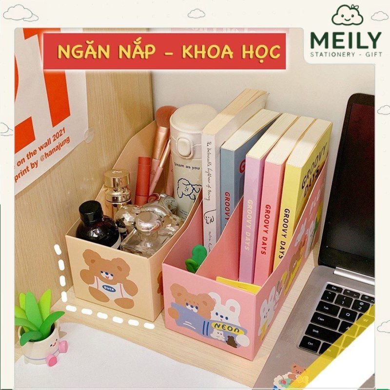 Giá đựng sách tự gấp 1 ngăn để bàn đựng tài liệu
