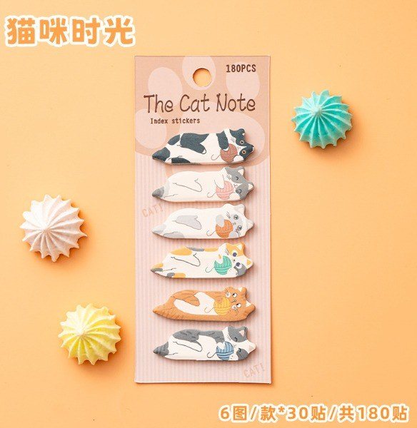 Giấy Dán Ghi Chú Hình Mèo Hoạt Hình NO61 - nâu