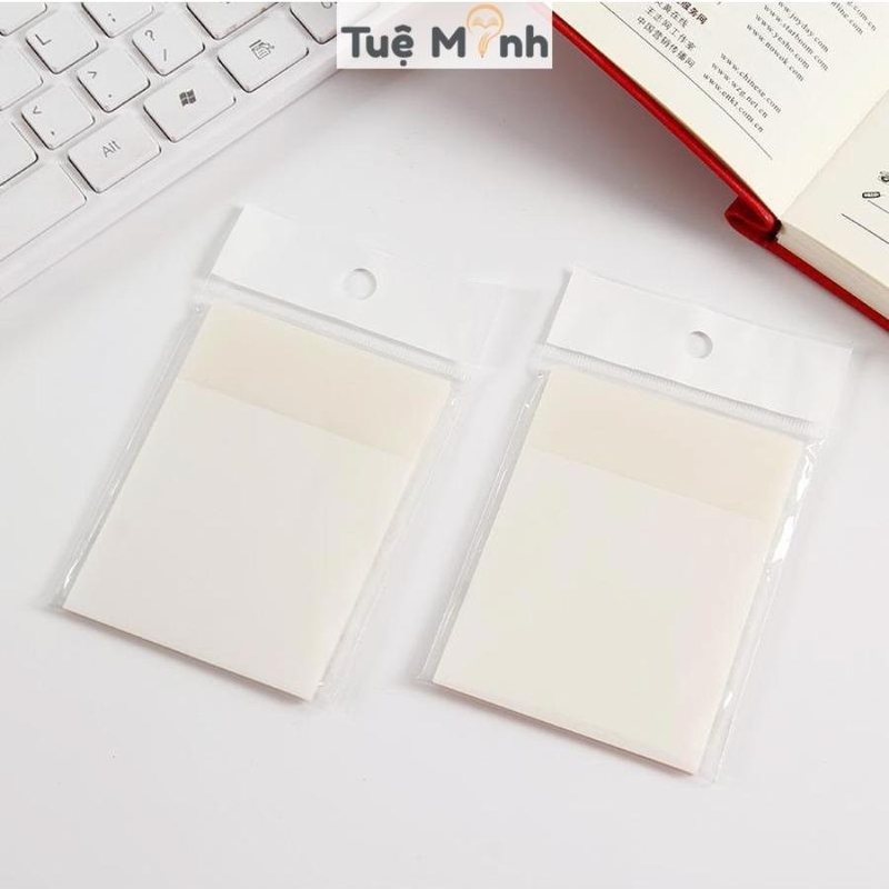 Giấy ghi chú trong suốt nhiều màu NO25 - Trắng trung 7.5*7.5cm