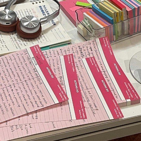 Giấy note từ vựng B5 30 tờ 2 cột viết định nghĩa, công thức - Hồng