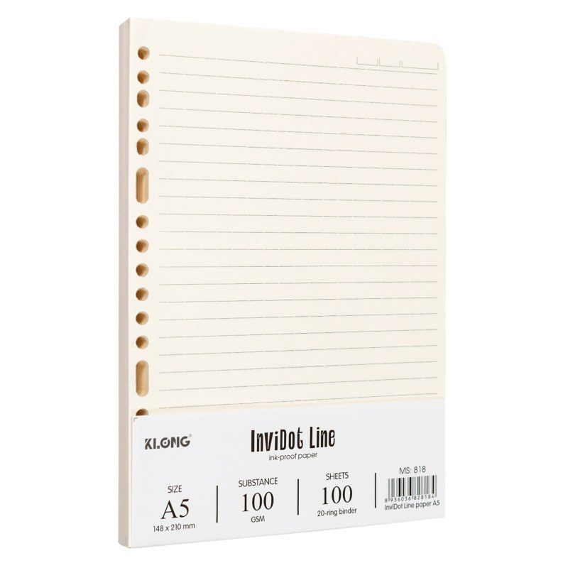 Ruột sổ còng Klong A5 100 tờ caro, InviDot Line, dot grid