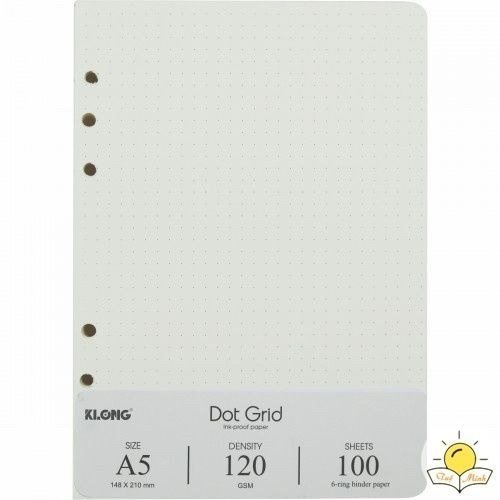 Ruột sổ còng Klong A5 100 tờ caro, InviDot Line, dot grid - 100 tờ 120/76 KLong-MS997