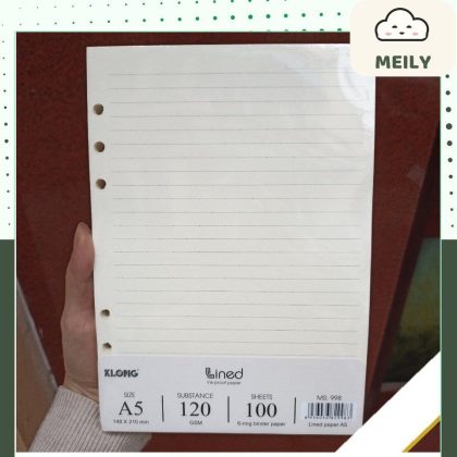 Giấy ruột sổ còng kẻ ngang A5 100 tờ dày 120gsm