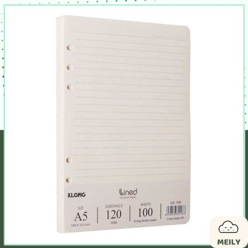 Giấy ruột sổ còng kẻ ngang A5 100 tờ dày 120gsm