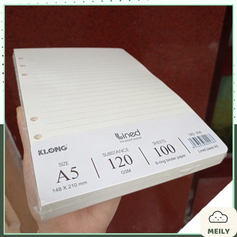 Giấy ruột sổ còng kẻ ngang A5 100 tờ dày 120gsm