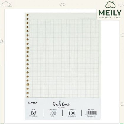 Giấy thay thế làm binder Caro 6x6mm gồm 100 tờ B5 KLONG MS 532