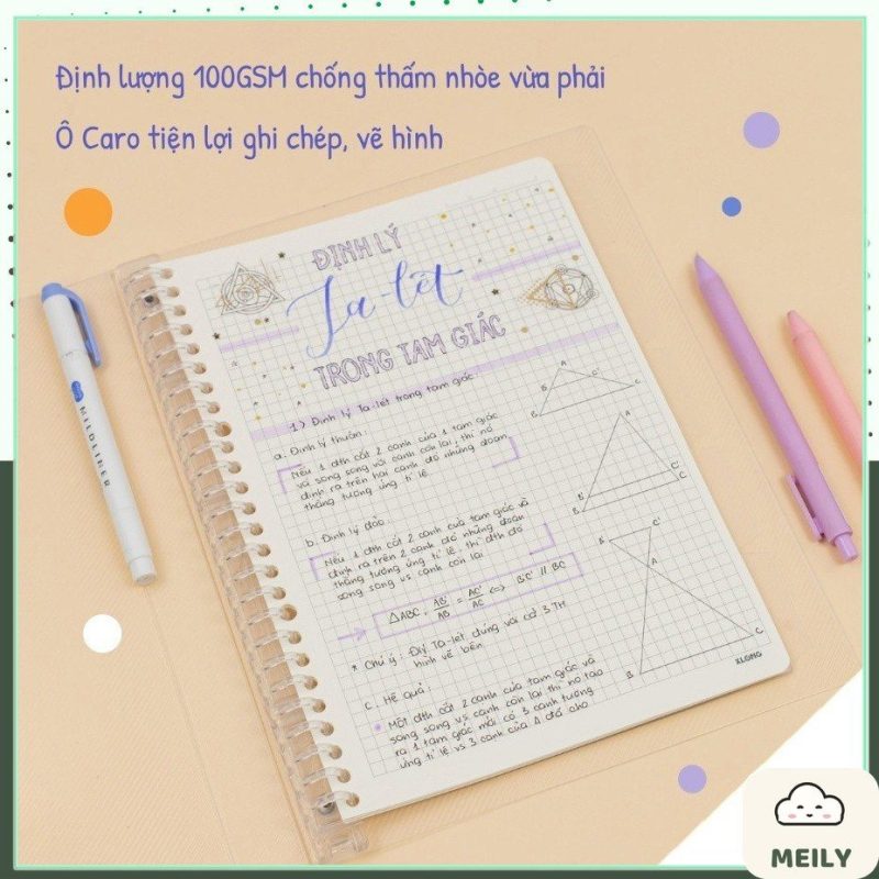 Giấy thay thế làm binder Caro 6x6mm gồm 100 tờ B5 KLONG MS 532