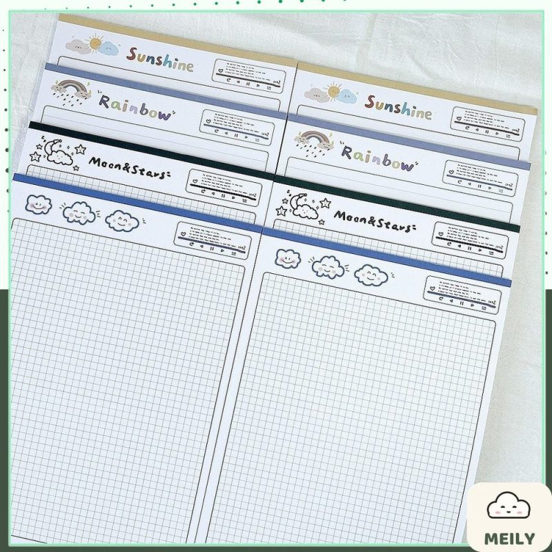 Giấy viết bài B5 30 tờ caro/kẻ ngang họa tiết thời tiết S47