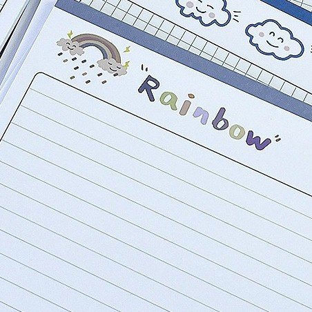 Giấy viết bài B5 30 tờ caro/kẻ ngang họa tiết thời tiết S47 - Rainbow kẻ ngang