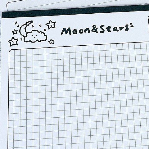 Giấy viết bài B5 30 tờ caro/kẻ ngang họa tiết thời tiết S47 - Moon & Stars caro