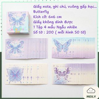 Giấy Vuông Origami 6x6cm 200 Tờ In Bướm Butterfly K190