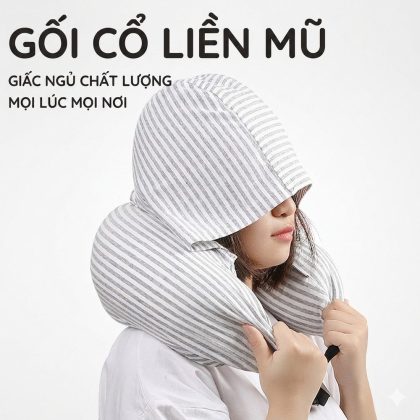 Gối cổ chữ U có mũ trùm BL18
