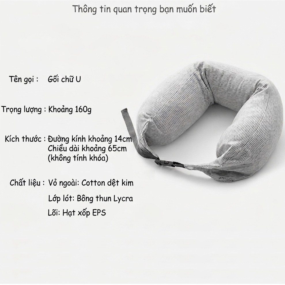 Gối cổ chữ U có mũ trùm BL18