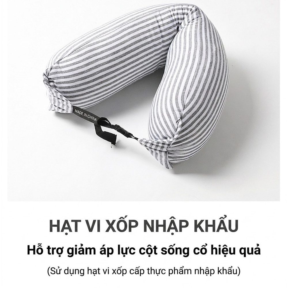 Gối cổ chữ U có mũ trùm BL18