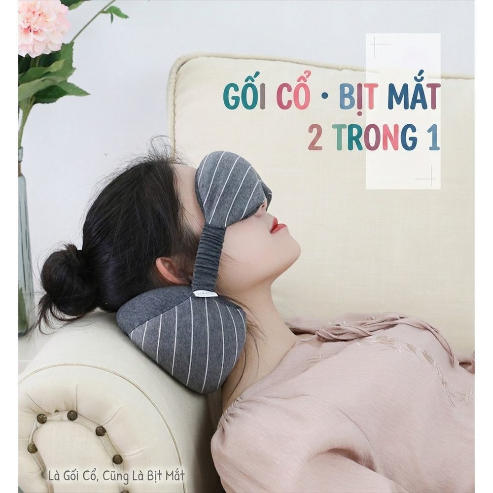 Gối kê cổ chữ U kèm bịt mắt BL22