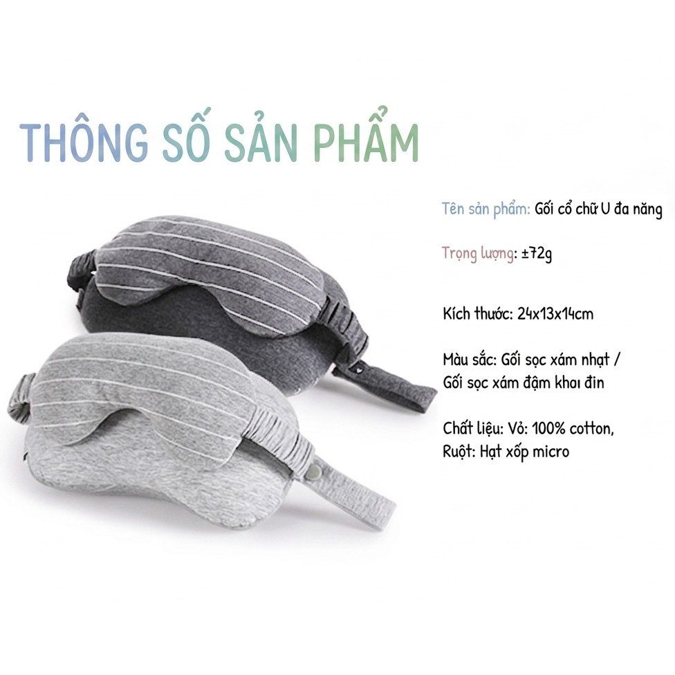 Gối kê cổ chữ U kèm bịt mắt BL22