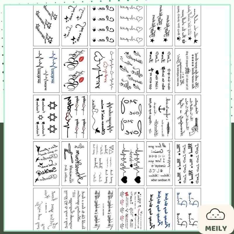 Hình xăm dán mini tattoo tạm thời 30 tờ