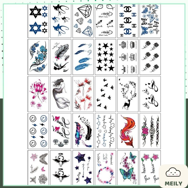 Hình xăm dán mini tattoo tạm thời 30 tờ