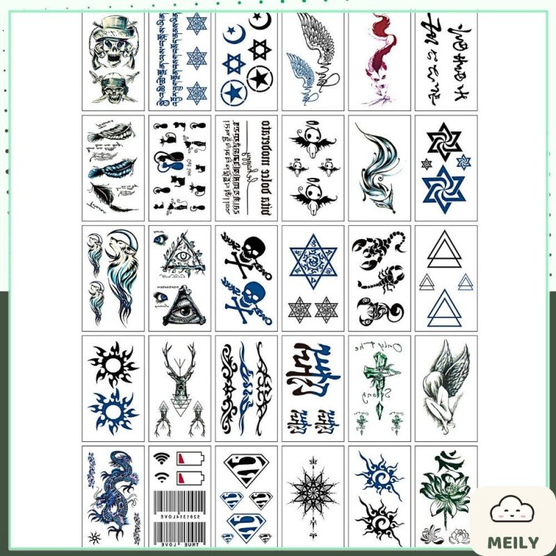 Hình xăm dán mini tattoo tạm thời 30 tờ