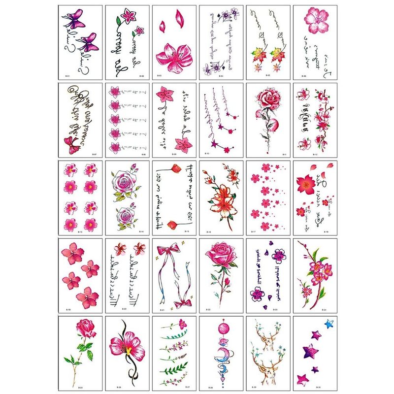 Hình xăm dán mini tattoo tạm thời 30 tờ - B
