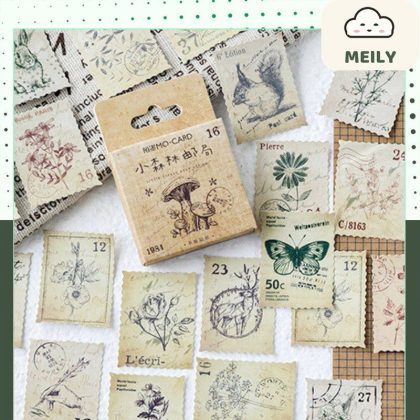 Hộp 46 Sticker tem bao thư cổ điển STI71