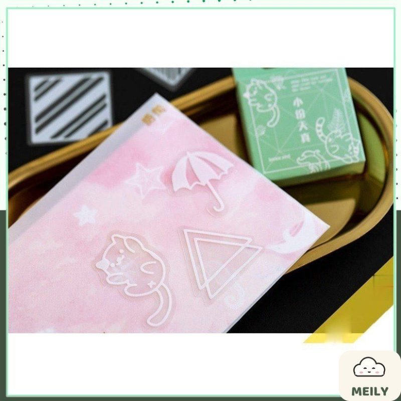 Hộp 50 sticker ren vintage/ hành tinh STI07