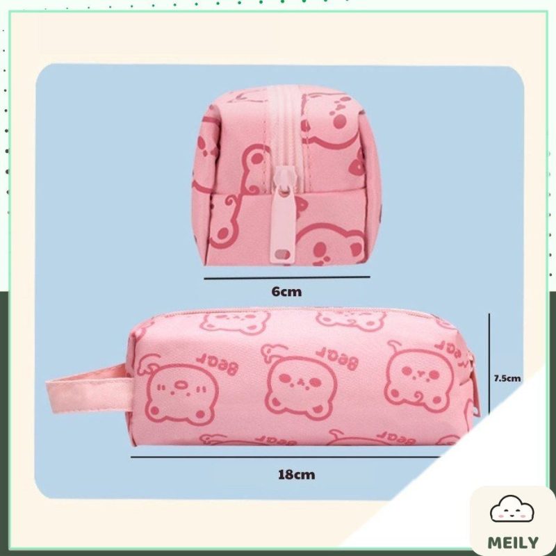 Hộp bút gấu dâu tây màu hồng đựng đồ dùng học tập K86