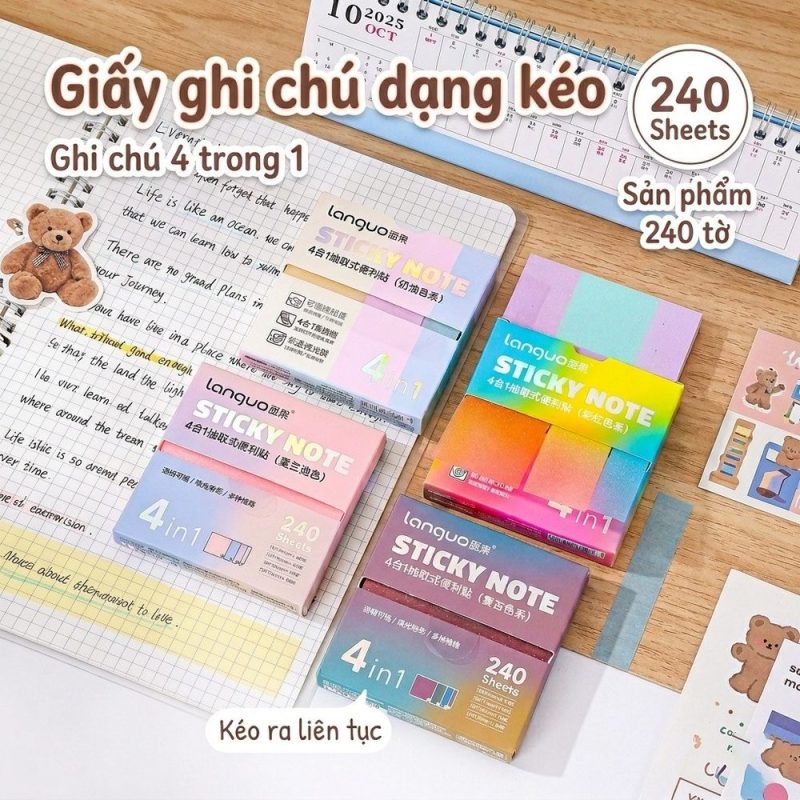 Hộp giấy note 4in1 NO72