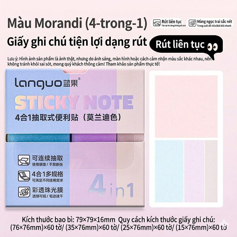 Hộp giấy note 4in1 NO72 - morandi