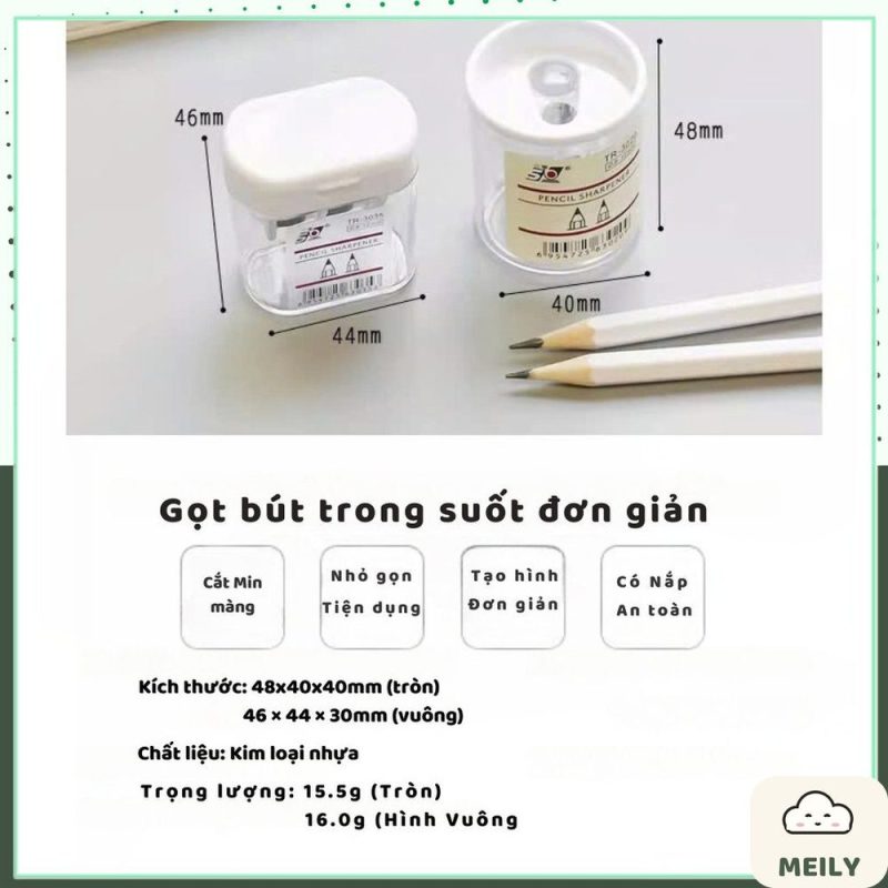 Hộp gọt chì trong suốt K167