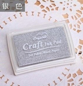 Hộp mực con dấu nhiều màu sắc tươi tắn không phai D05 - Bạc
