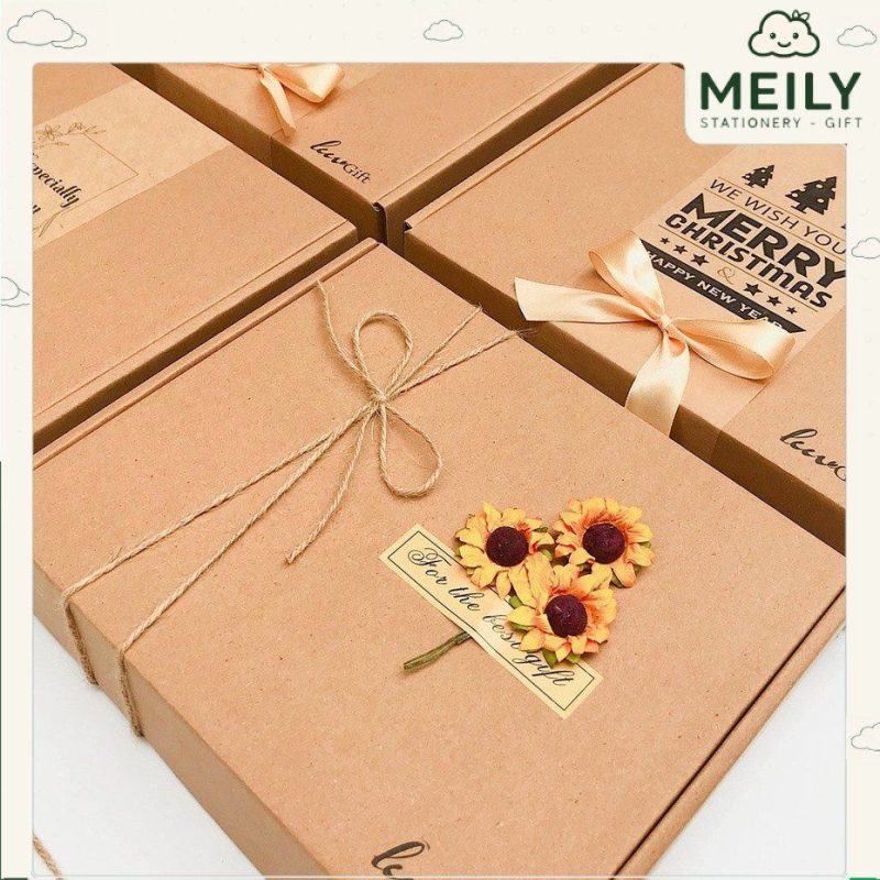 Hộp quà tặng, đựng quà sinh nhật tặng bạn trai bạn gái, vintage kraft