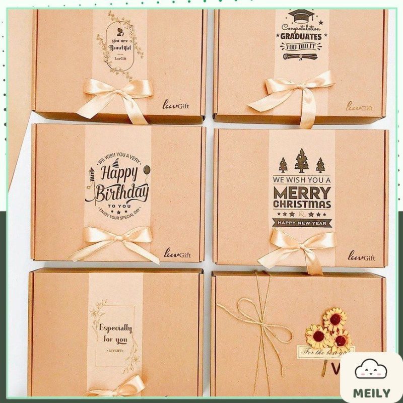 Hộp quà tặng, đựng quà sinh nhật tặng bạn trai bạn gái, vintage kraft