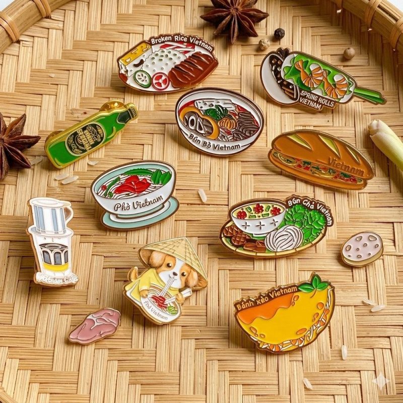Huy hiệu lưu niệm - Pin cài áo quà tặng hình đồ ăn