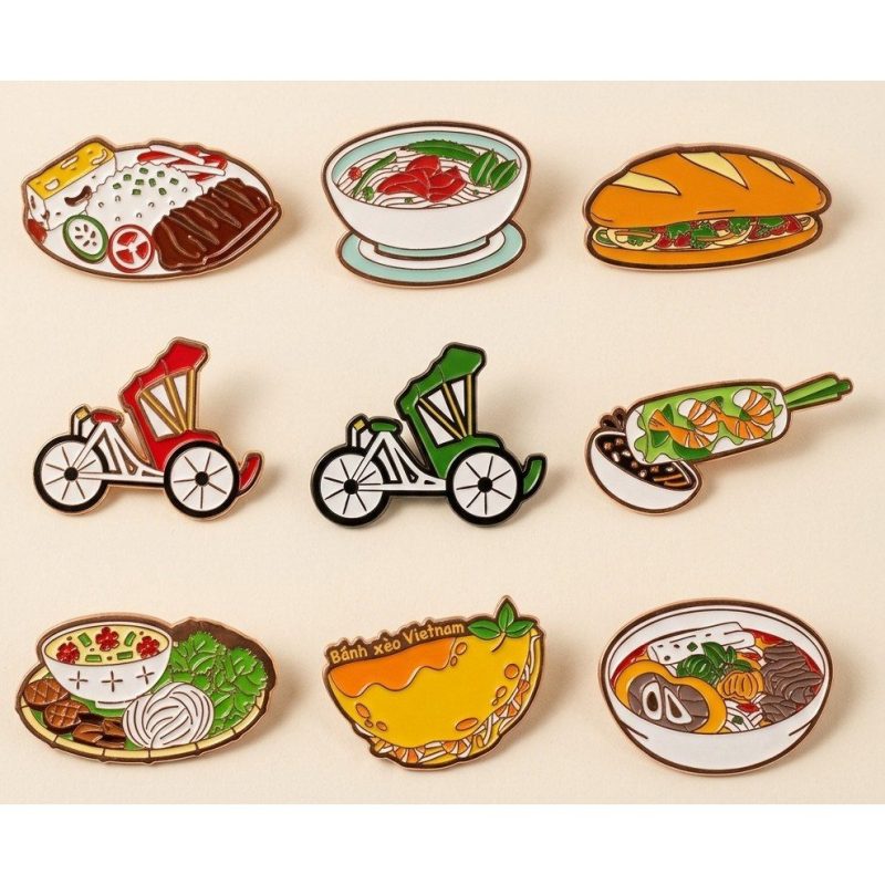 Huy hiệu lưu niệm - Pin cài áo quà tặng hình đồ ăn