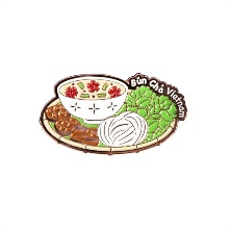 Huy hiệu lưu niệm - Pin cài áo quà tặng hình đồ ăn - Huy hiệu kim loại Bún Chả