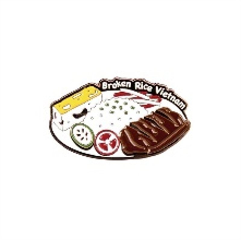 Huy hiệu lưu niệm - Pin cài áo quà tặng hình đồ ăn - Huy hiệu kim loại Cơm Tấm
