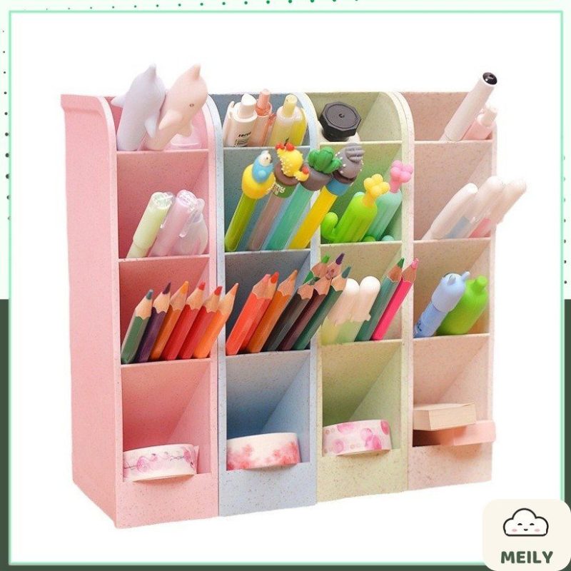 Kệ bút 4 tầng để bàn nhỏ nhắn decor bàn học K114
