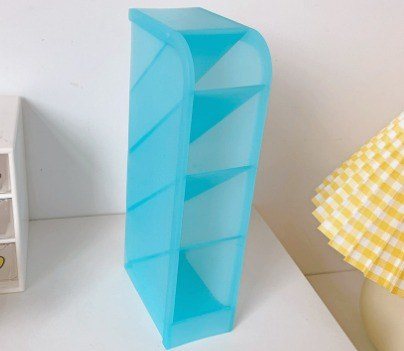 Kệ bút 4 tầng để bàn nhỏ nhắn decor bàn học K114 - Nhỏ, xanh dương