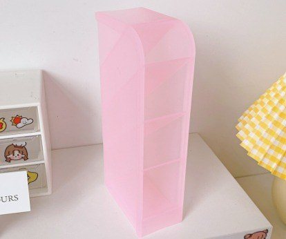 Kệ bút 4 tầng để bàn nhỏ nhắn decor bàn học K114 - Nhỏ, hồng pastel