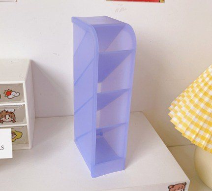Kệ bút 4 tầng để bàn nhỏ nhắn decor bàn học K114 - Nhỏ, tím
